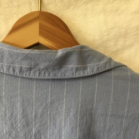 MNG Blue with White Striped Button Dress - Picture 12 of 14